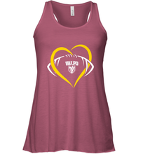 Load image into Gallery viewer, Valparaiso Crusaders Large Heart  Football Women's Racerback Tank

