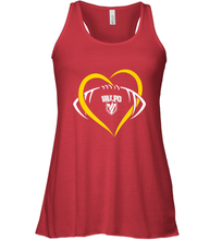 Load image into Gallery viewer, Valparaiso Crusaders Large Heart  Football Women's Racerback Tank
