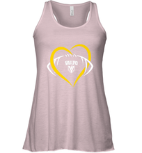 Load image into Gallery viewer, Valparaiso Crusaders Large Heart  Football Women's Racerback Tank
