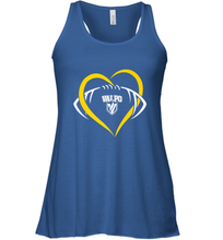 Load image into Gallery viewer, Valparaiso Crusaders Large Heart  Football Women's Racerback Tank
