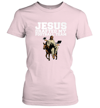Load image into Gallery viewer, Jesus Drafted My Football Team Fantasy Football Women's T-Shirt
