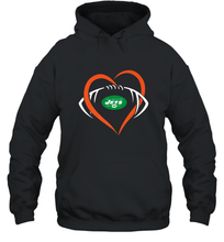 Load image into Gallery viewer, NFL New York Jets Heart Love Football Hooded Sweatshirt
