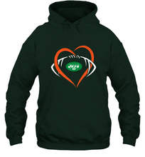 Load image into Gallery viewer, NFL New York Jets Heart Love Football Hooded Sweatshirt
