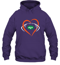 Load image into Gallery viewer, NFL New York Jets Heart Love Football Hooded Sweatshirt
