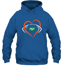 Load image into Gallery viewer, NFL New York Jets Heart Love Football Hooded Sweatshirt
