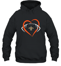 Load image into Gallery viewer, NFL New Orleans Saints Heart Love Football Hooded Sweatshirt
