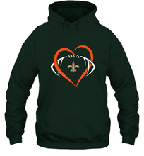 Load image into Gallery viewer, NFL New Orleans Saints Heart Love Football Hooded Sweatshirt
