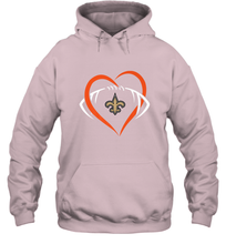Load image into Gallery viewer, NFL New Orleans Saints Heart Love Football Hooded Sweatshirt

