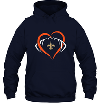 Load image into Gallery viewer, NFL New Orleans Saints Heart Love Football Hooded Sweatshirt
