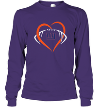 Load image into Gallery viewer, NFL New York Giants Heart Love Football Long Sleeve T-Shirt
