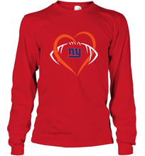 Load image into Gallery viewer, NFL New York Giants Heart Love Football Long Sleeve T-Shirt

