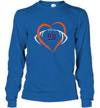 Load image into Gallery viewer, NFL New York Giants Heart Love Football Long Sleeve T-Shirt
