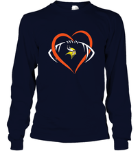 Load image into Gallery viewer, NFL Minnesota Vikings Heart Love Football Long Sleeve T-Shirt
