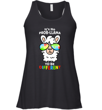 Load image into Gallery viewer, It's No Prob llama To Be Different Shirt _ Autism Gift Women's Racerback Tank

