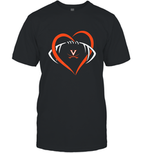 Load image into Gallery viewer, Virginia Cavaliers Large Heart  Football  Team Men's T-Shirt

