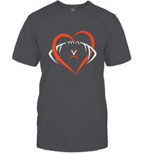 Load image into Gallery viewer, Virginia Cavaliers Large Heart  Football  Team Men's T-Shirt
