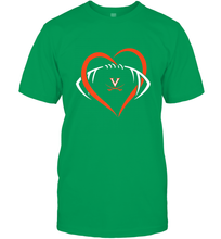 Load image into Gallery viewer, Virginia Cavaliers Large Heart  Football  Team Men's T-Shirt
