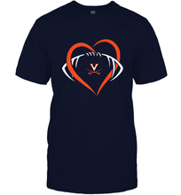 Load image into Gallery viewer, Virginia Cavaliers Large Heart  Football  Team Men's T-Shirt
