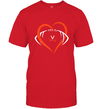 Load image into Gallery viewer, Virginia Cavaliers Large Heart  Football  Team Men's T-Shirt
