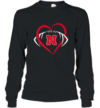 Load image into Gallery viewer, Nebraska Cornhuskers Large Heart  Football  Team Premium Long Sleeve T-Shirt
