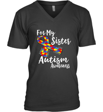 Load image into Gallery viewer, For My Sister  Autism Awareness  Awareness Day Men's V-Neck
