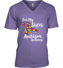 Load image into Gallery viewer, For My Sister  Autism Awareness  Awareness Day Men's V-Neck
