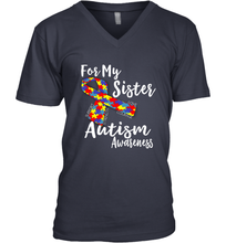 Load image into Gallery viewer, For My Sister  Autism Awareness  Awareness Day Men's V-Neck
