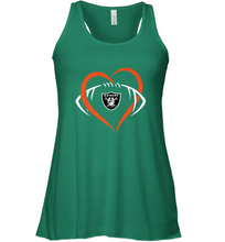 Load image into Gallery viewer, NFL Oakland Raiderss Heart Love Football Women's Racerback Tank
