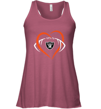 Load image into Gallery viewer, NFL Oakland Raiderss Heart Love Football Women's Racerback Tank
