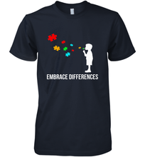 Load image into Gallery viewer, Embrace Differences  Support Autism Awareness Day Tee Men's Premium T-Shirt
