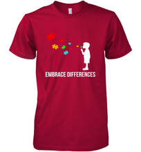 Load image into Gallery viewer, Embrace Differences  Support Autism Awareness Day Tee Men's Premium T-Shirt
