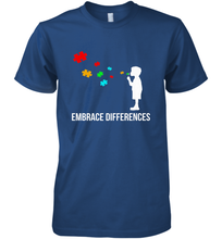 Load image into Gallery viewer, Embrace Differences  Support Autism Awareness Day Tee Men's Premium T-Shirt
