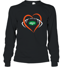 Load image into Gallery viewer, NFL New York Jets Heart Love Football Long Sleeve T-Shirt
