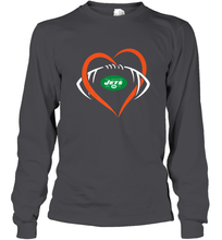 Load image into Gallery viewer, NFL New York Jets Heart Love Football Long Sleeve T-Shirt
