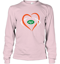 Load image into Gallery viewer, NFL New York Jets Heart Love Football Long Sleeve T-Shirt
