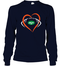 Load image into Gallery viewer, NFL New York Jets Heart Love Football Long Sleeve T-Shirt
