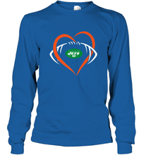 Load image into Gallery viewer, NFL New York Jets Heart Love Football Long Sleeve T-Shirt
