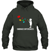 Load image into Gallery viewer, Embrace Differences  Support Autism Awareness Day Tee Hooded Sweatshirt
