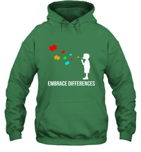 Load image into Gallery viewer, Embrace Differences  Support Autism Awareness Day Tee Hooded Sweatshirt

