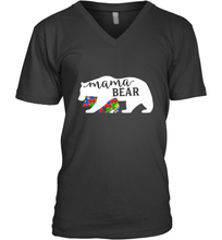Load image into Gallery viewer, Mama Bear Autism t shirt Autism Awareness Month Men's V-Neck
