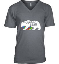 Load image into Gallery viewer, Mama Bear Autism t shirt Autism Awareness Month Men's V-Neck
