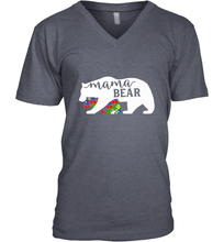 Load image into Gallery viewer, Mama Bear Autism t shirt Autism Awareness Month Men's V-Neck
