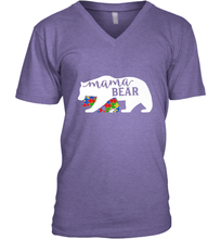 Load image into Gallery viewer, Mama Bear Autism t shirt Autism Awareness Month Men's V-Neck
