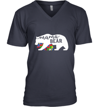 Load image into Gallery viewer, Mama Bear Autism t shirt Autism Awareness Month Men's V-Neck
