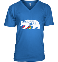 Load image into Gallery viewer, Mama Bear Autism t shirt Autism Awareness Month Men's V-Neck
