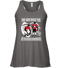 Load image into Gallery viewer, Son Beat Me Fantasy Football Team Draft Women's Racerback Tank
