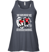 Load image into Gallery viewer, Son Beat Me Fantasy Football Team Draft Women's Racerback Tank
