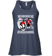 Load image into Gallery viewer, Son Beat Me Fantasy Football Team Draft Women's Racerback Tank
