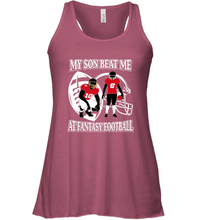 Load image into Gallery viewer, Son Beat Me Fantasy Football Team Draft Women's Racerback Tank
