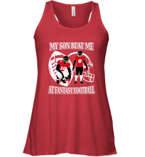 Load image into Gallery viewer, Son Beat Me Fantasy Football Team Draft Women's Racerback Tank
